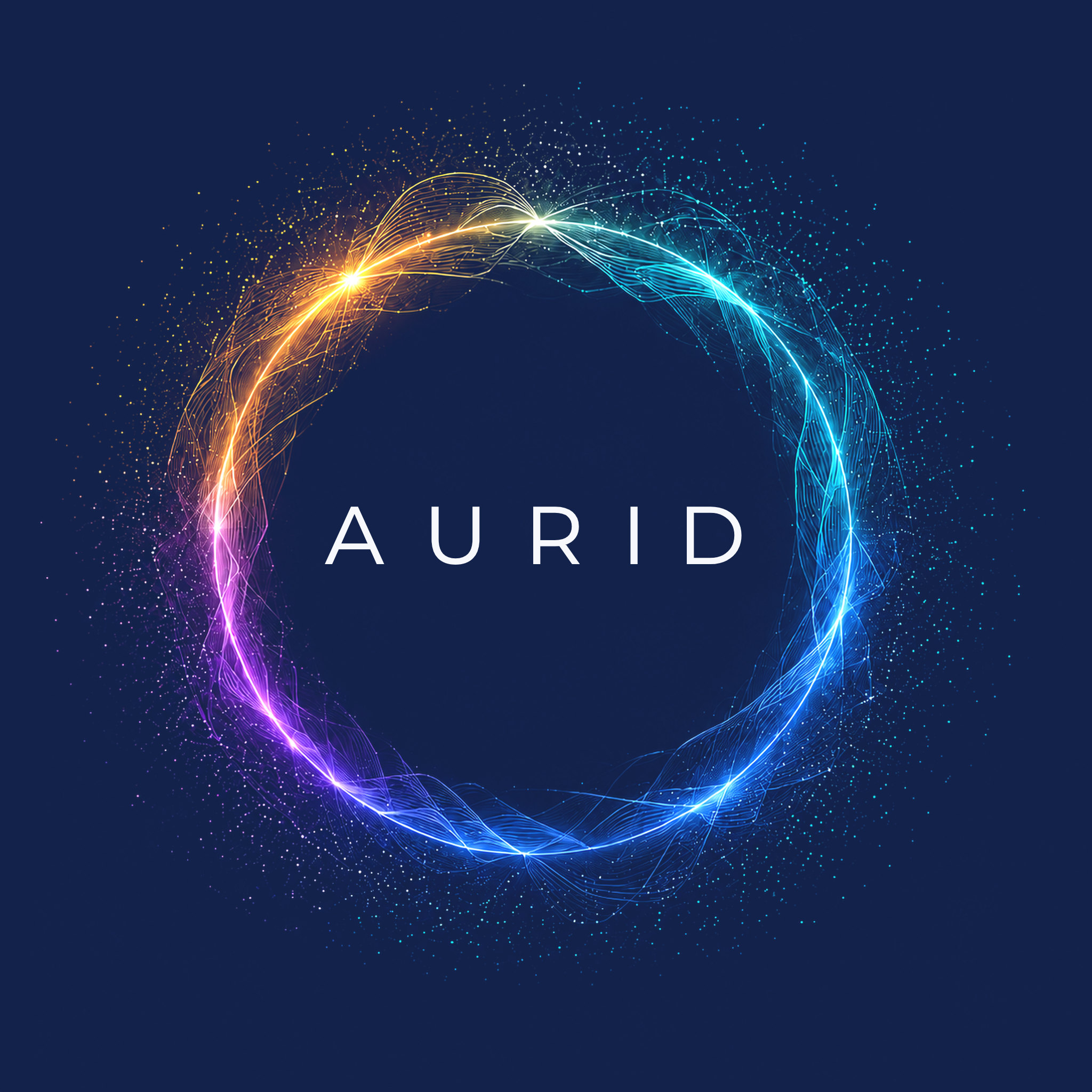 AURID wordmark surrounded by a luminous ring